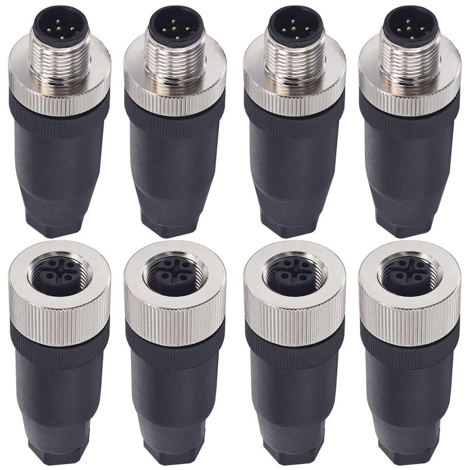 M12 5-Pin Male Female Panel Mount Aviation Connector 12mm IP67 Waterproof - Image 2 of 4