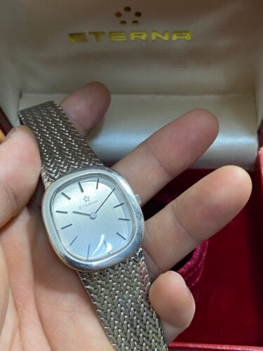 vintage Eterna Silver 800 Charming Bracelet Mesh Full Hallmarks Luxury Calatrava - Picture 2 of 24