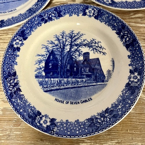 Vtg 4 Adams House of Seven Gables Souvenir 6" Plates Salem Mass Made In England - Picture 5 of 14