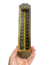 Vintage 11”Weksler Brass Thermometer Steam Ship Boiler -30-240 Degree Fahrenheit