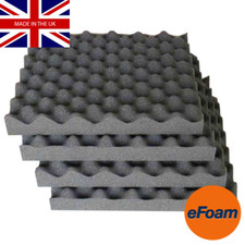 ACOUSTIC EGG PROFILE SOUND PROOFING FOAM  24 TILES + 1 HEAVY DUTY SPRAY GLUE