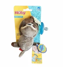 Nuby Sloth Pacifier Holder Plush Stuffed Animal Toy Soother Lovey
