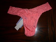 NWT HANKY PANKY ORIGINAL RISE STRETCH LACE THONG PANTIES 4811 NCOR OS FIT 4-14
