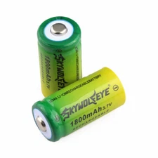 2pcs SKYWOLFEYE 16340 RCR123A 3.7V 1800mAh Rechargeable Battery For Camera