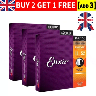 For Elixir Acoustic Guitar strings Phosphor Bronze LIGHT 12-53 16002 16027 16052