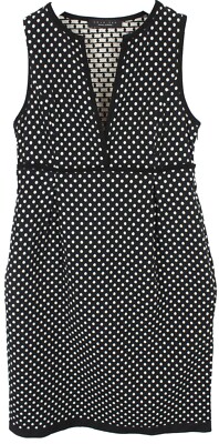 Twin Set Dress Womens Small Sleeveless Polka Dot Black Mini