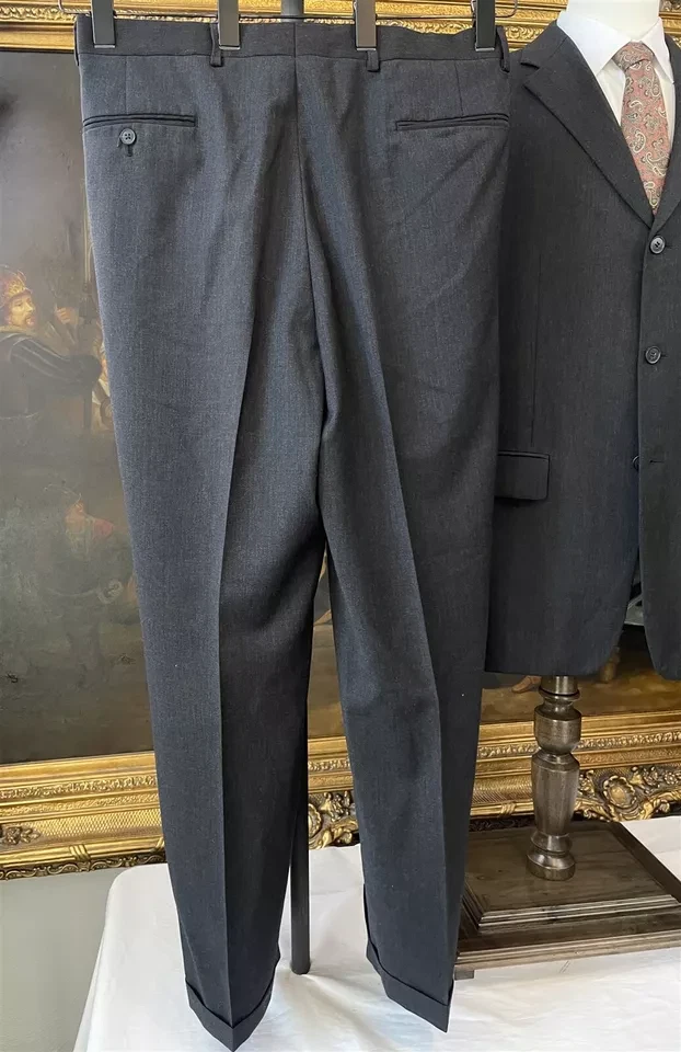 Axcess by Claiborne 42L 34 x 32 2PC 100% 羊毛炭灰色 3Btn 套装 — 第 3/4 张图片