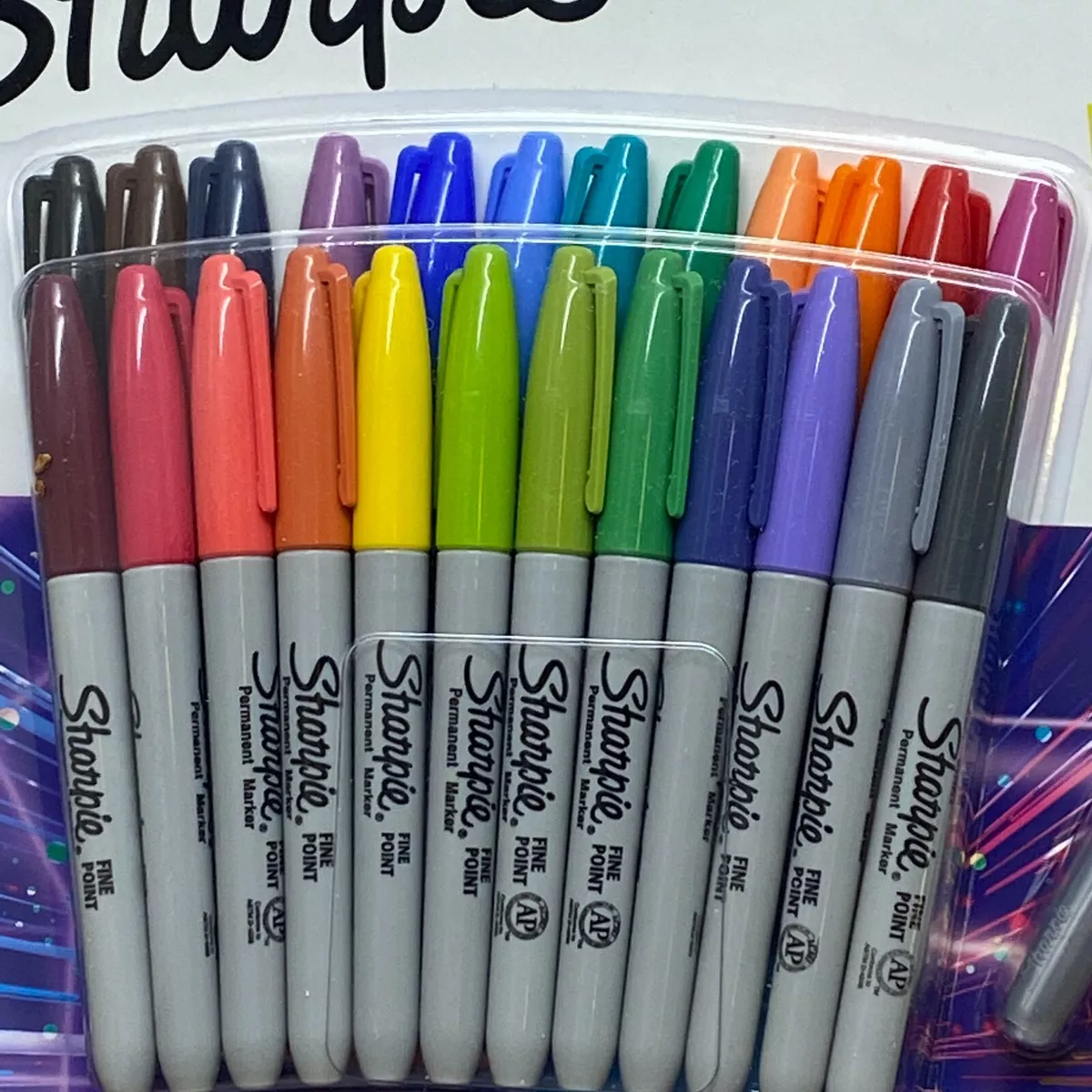 Sharpie Mini Permanent Markers 24 Fine Point Color 1 Metallic Artist 25  Count