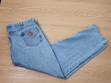 Vintage Carhartt Denim Jeans Mens 44x32 B17 Relaxed Fit Union USA Made Cowboy