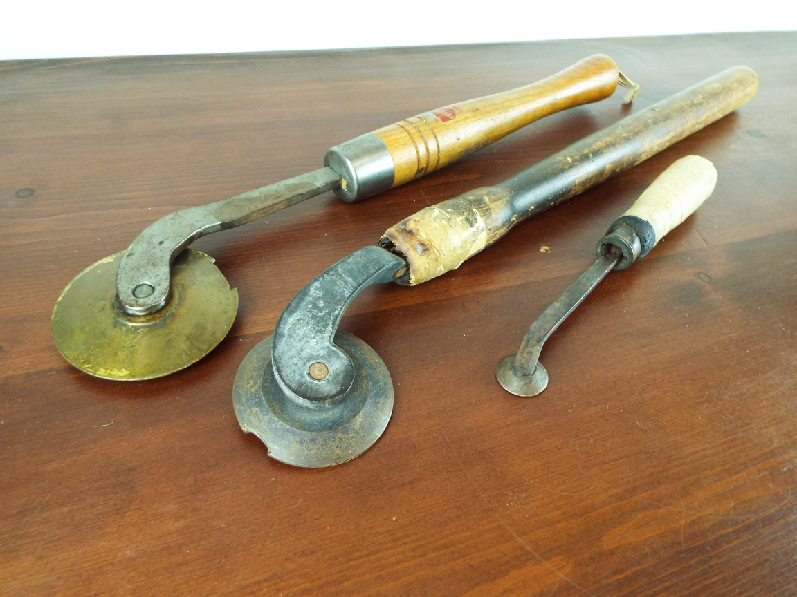 Antique Brass Bookbinders Gilding Wheel Tools Set Of Three Dyer Bros