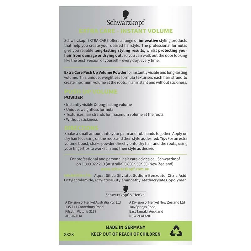 Schwarzkopf Extra Care Push Up Volume Powder 24h Hold - Light & Lasting 10g - Image 2 of 4