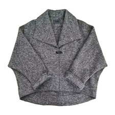 Oska Moessmer Boiled Wool Jacket Cape Shrug Size 1 Grey Oversized Lagenlook