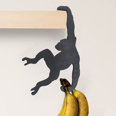 7'' Monkey Shaped Banana Hanger Tree Stand Under Cabinet Suspending Organizer