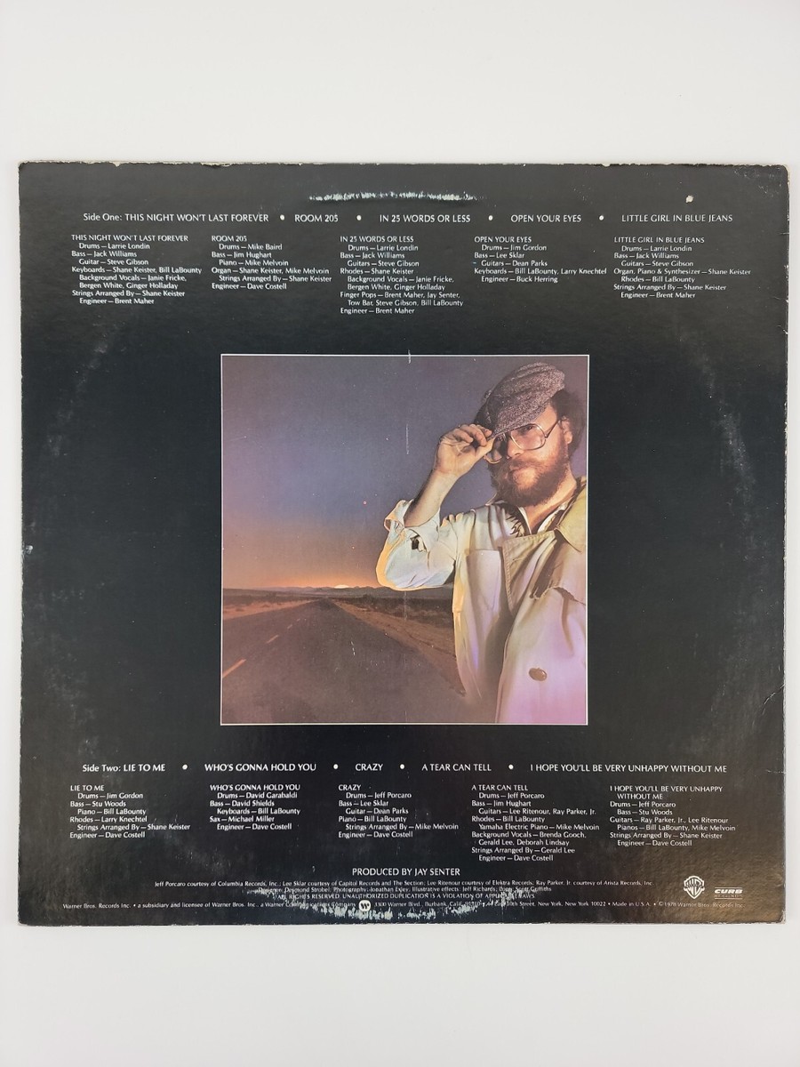 Bill LaBounty This Night Won't Last Forever PROMO 1978 BSK3206 EX