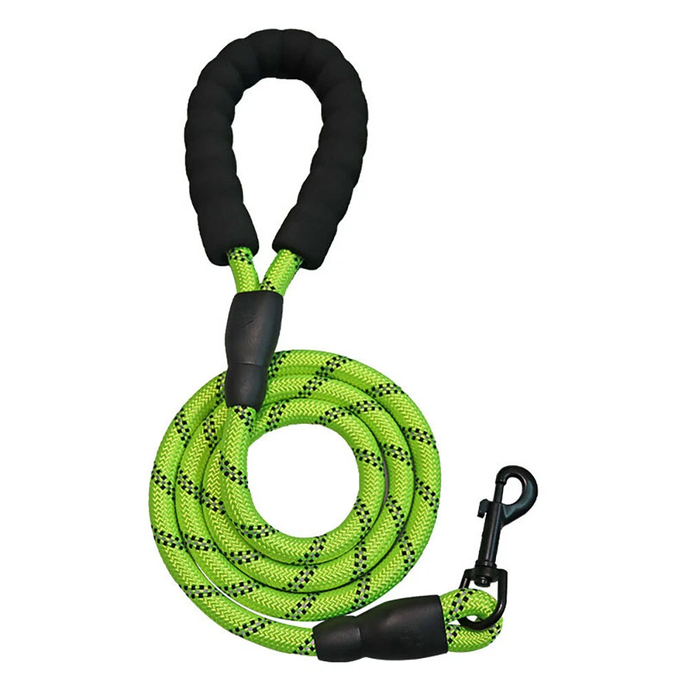 10FT Large Pet Rope Dog Leash Heavy Duty Reflective Nylon Leads w/ Comfy Handle