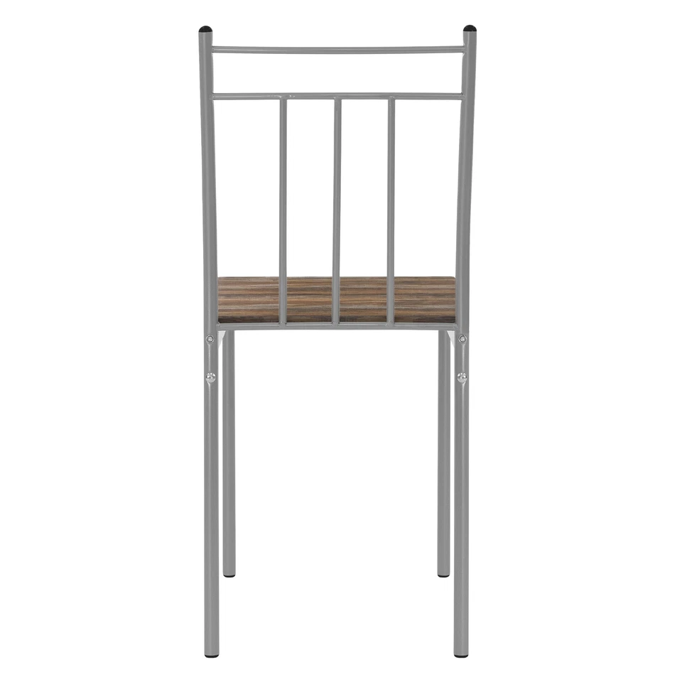 Table de salle à manger 4 chaises set de pièces en MDF/acier marron/bois flotté - Photo 4/4