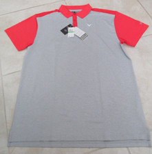 NEW Callaway Golf Polo Shirt Opti-Dri Cooling MENS LT Tall Grey/Red 75.00