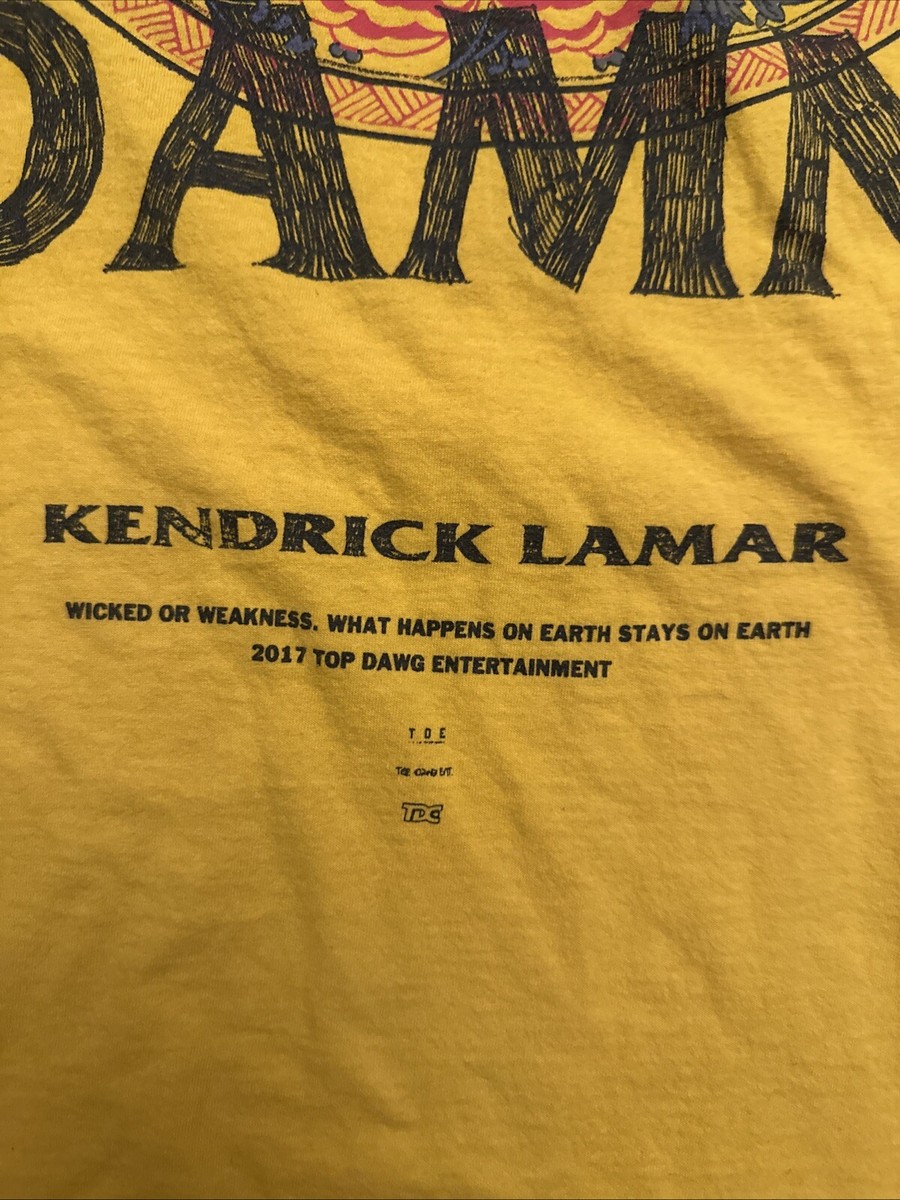 Kendrick Lamar Damn T-Shirt Yellow Long Sleeve TDE Top Dawg