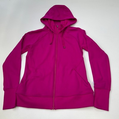 Athleta Jacket Women Medium Lightweight Zip Up Pocket Triumph Hood Run Hype Core