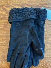 NWT Timberland Goat Suede Gloves w/ Touch Screen Technology Black Large
