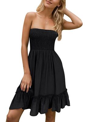 navy blue dress for baby girl Women's Summer Beach Long Dresses Shirred Ruffle Hem A-Line Dress Maxi  Women at Amazon Women's Clothing store main image 0