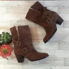 Nine West Vintage America I Heart NY Boots Brown Booties Womens Size 7.5M