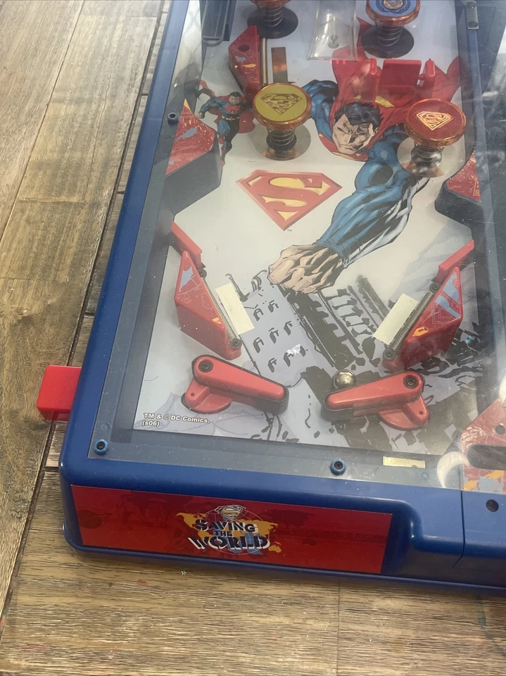 Superman Saving The World Pinball Machine Table Top Pinball RARE DC Comics Game - Image 2 of 4
