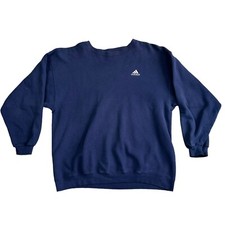 Vintage Adidas Sweatshirt Made In USA in a Navy Blue Mens Size LARGE Crewneck