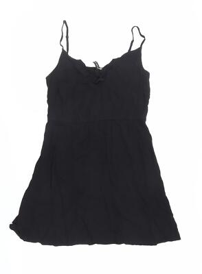 Divided by H&M Damenpullover schwarz Viskose Mini Größe 12 V-Ausschnitt