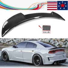 FOR 2011-2023 DODGE CHARGER CARBON PRINT HIGHKICK REAR TRUNK DUCKBILL SPOILER