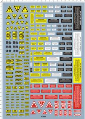 Detail  PG 1/60 WARNING caution danger GDM Model Kit Markings Water Slide Decal 