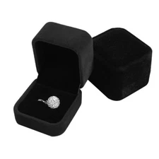 1-40PC Black Velvet Ring Boxes Jewelry Earring Gift Boxes Cases Storage Wedding 