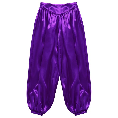 Kids Girls Dance Pants Event Trousers Wide-Leg Bloomers Satin Halloween Palazzo - Picture 49 of 78