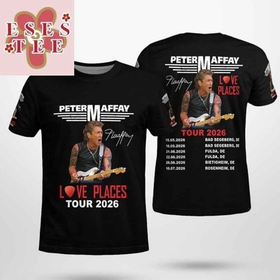 Peter Maffay Love Places Tour Tshirt Size S to 5XL Short Sleeve PA754