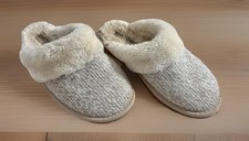 MINNETONKA Sondra Scuff Slippers 7 Slides Knit Faux Fur Mules