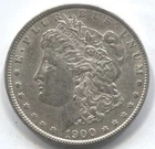 1900 - MORGAN SILVER DOLLAR - 90% SILVER - AU -LOT # 187