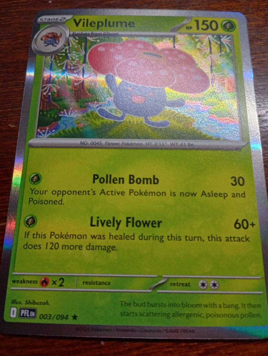 pokemon card vileplume Dark Lv.29 No.045 Old Back Holo Rare EX Japanes Ability Variety Pollen Once during your turn (before your attack) DARK VILEPLUME - 13/82 -