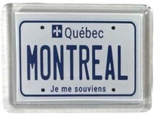 Montreal Quebec Canada License Plate Acrylic Small Fridge Magnet 2.35" X 1.75"