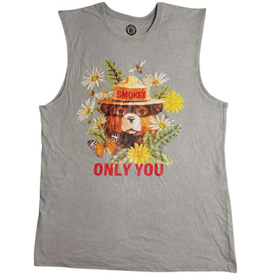 Forest Fire Prevention Smokey the Bear Women L Sleevless Graphic Tank Top