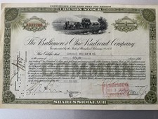 Aktie der The Baltimore and Ohio Railway Company , Original von 1929