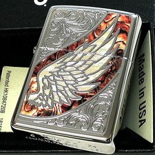 Accendino elegante Zippo Wings Angel Wings modello conchiglia in marmo...