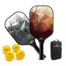 PodiuMax Carbon Fiber Pickleball Paddles, 11mm 13mm Hexa Polymer Core for Pow...