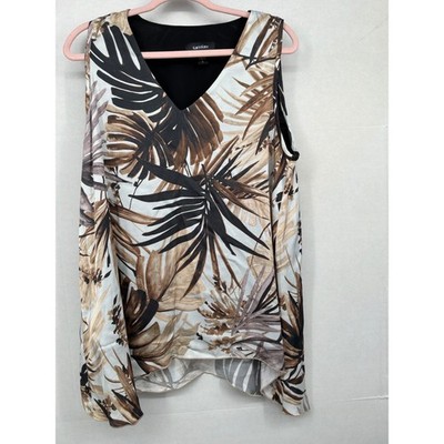 Karen Kane Large Tropical Sharkbite Tunic Layered Resort Tank