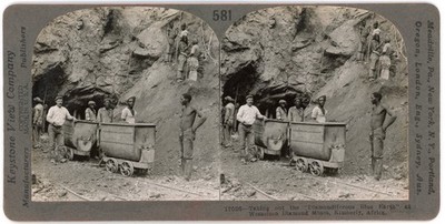 Diamond Mining Kimberley South Africa - Keystone Stereoview c1900s