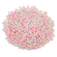 Fake Sprinkles, 100G Star Resin Faux Sprinkles, Green/Pink/Light Pink