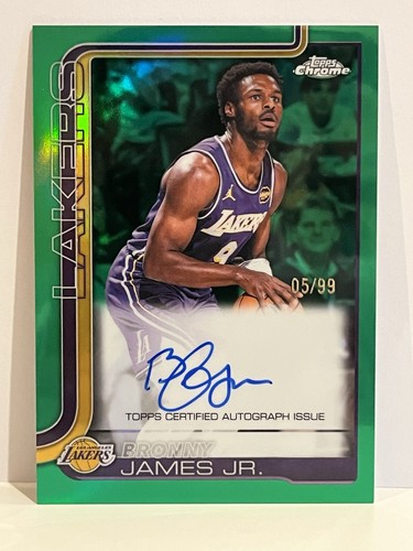 Topps Chrome Update 2025-26 Bronny James Jr. True Green Refractor Auto /99