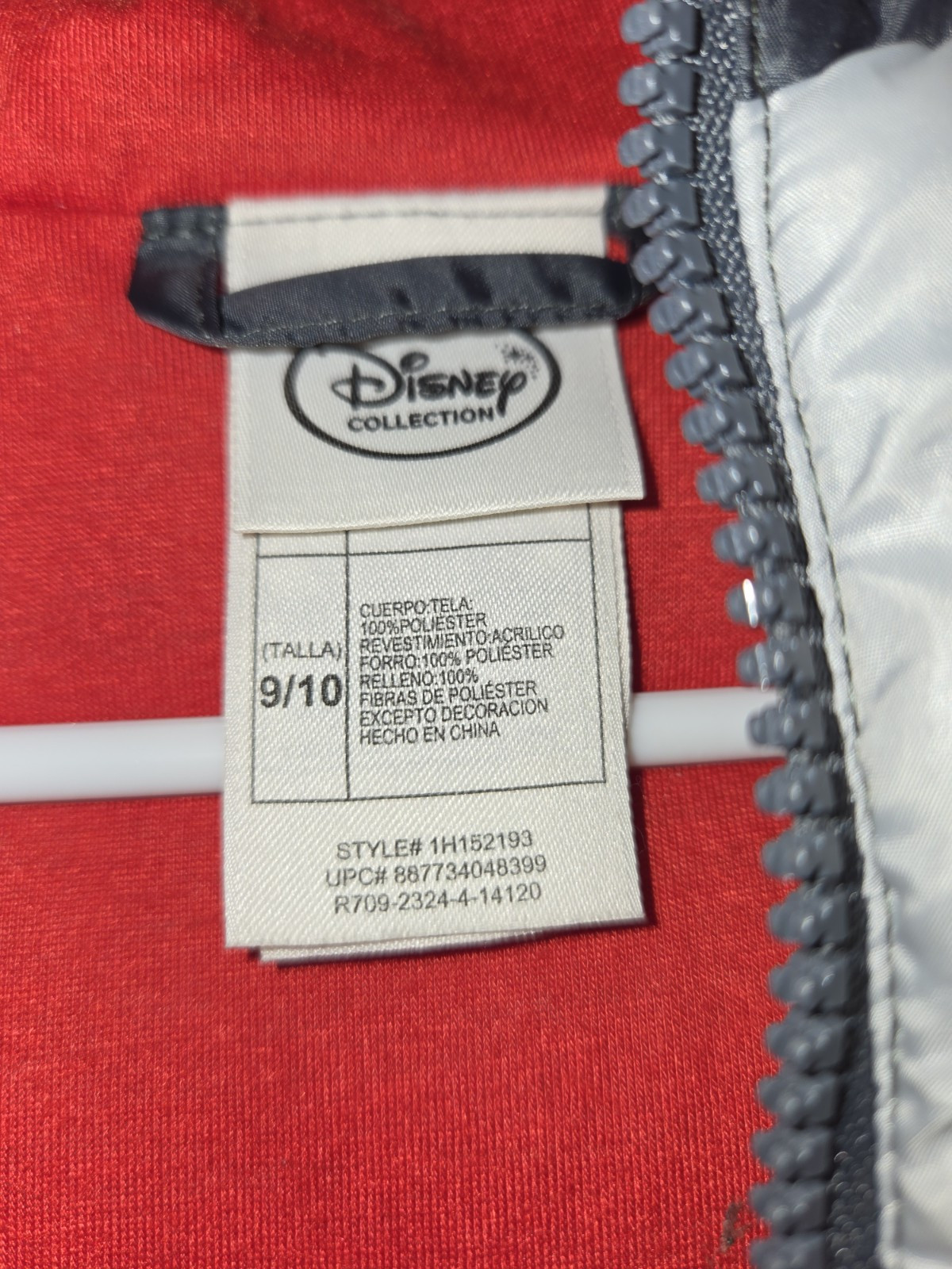 Disney Pixar Cars Lightning McQueen Puffer Jacket Coat Boys Size 9 Hooded Gray image 9