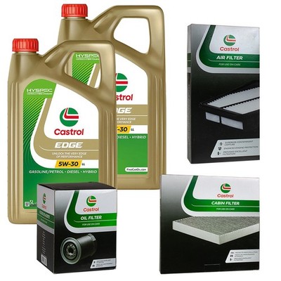CASTROL Inspektionspaket 10 L EDGE Titanium 5W-30 LL für BMW X3 xDrive35d