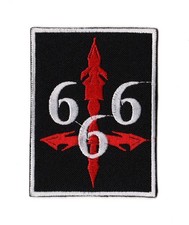 666 Patch Inverted Cross Satanism Occult Baphomet Heavy Metal Gothic Logo