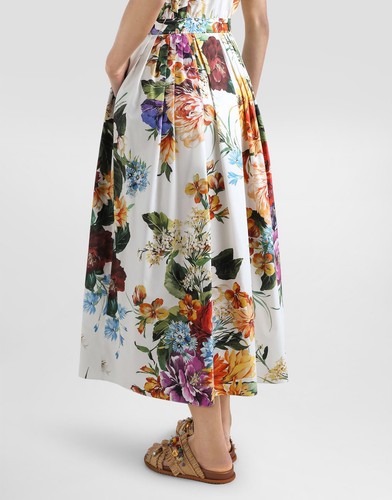 Dolce Gabbana Fleur Bouquet-Print Popeline Robe Taille 40 (US 4) - Photo 3 sur 9
